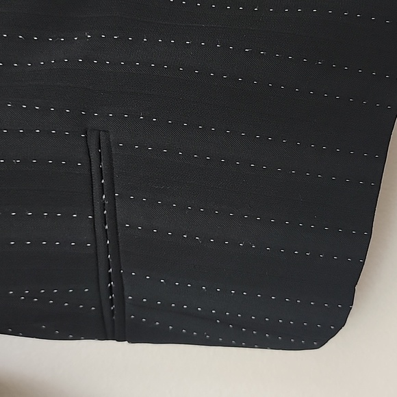 Rena Rowan Black w/ White Vertical Dot Stripes Short Blazer Jacket 12 - Picture 15 of 16